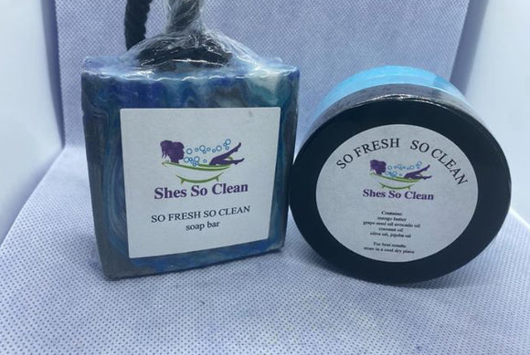 Cool water soap bar and body butter set